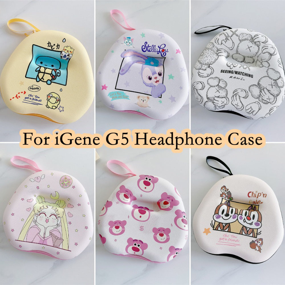 For iGene G5 Headphone Case Cartoon Creative Patterns Headset Earpads Storage Bag Casing Box
