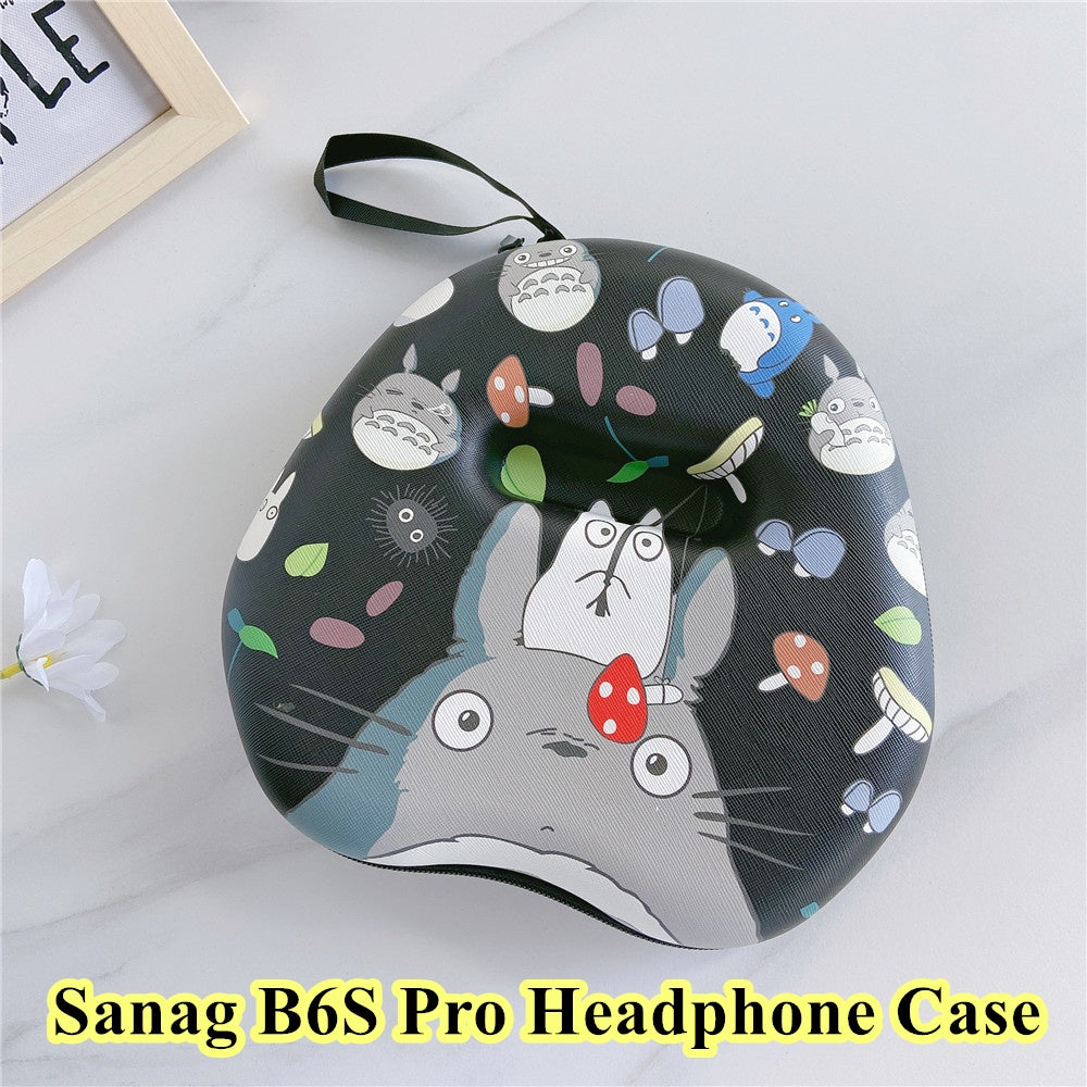 For Sanag B6S Pro Headphone Case Cartoon Creative Patterns Headset Earpads Storage Bag Casing Box
