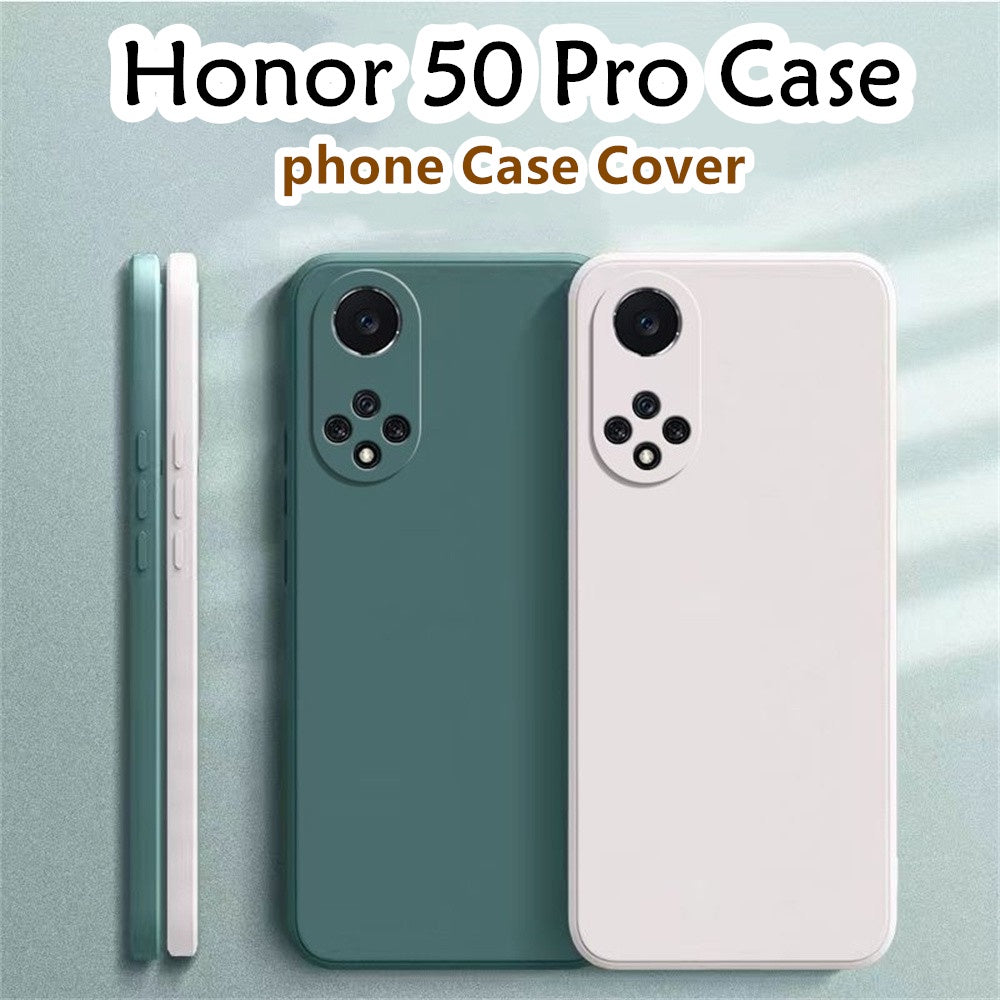 For Honor 50 Pro Cover Drop and wear resistant Silicone Full Case Classic Simple Solid Color Phone Case Cover