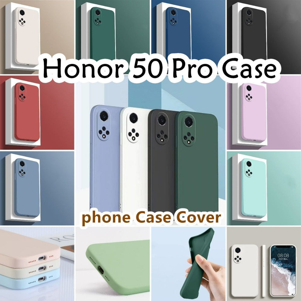 For Honor 50 Pro Cover Drop and wear resistant Silicone Full Case Classic Simple Solid Color Phone Case Cover