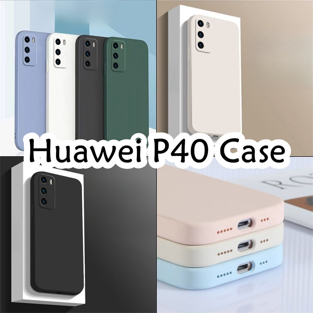 For Huawei P40 Cover Drop and wear resistant Silicone Full Case Classic Simple Solid Color Phone Case Cover