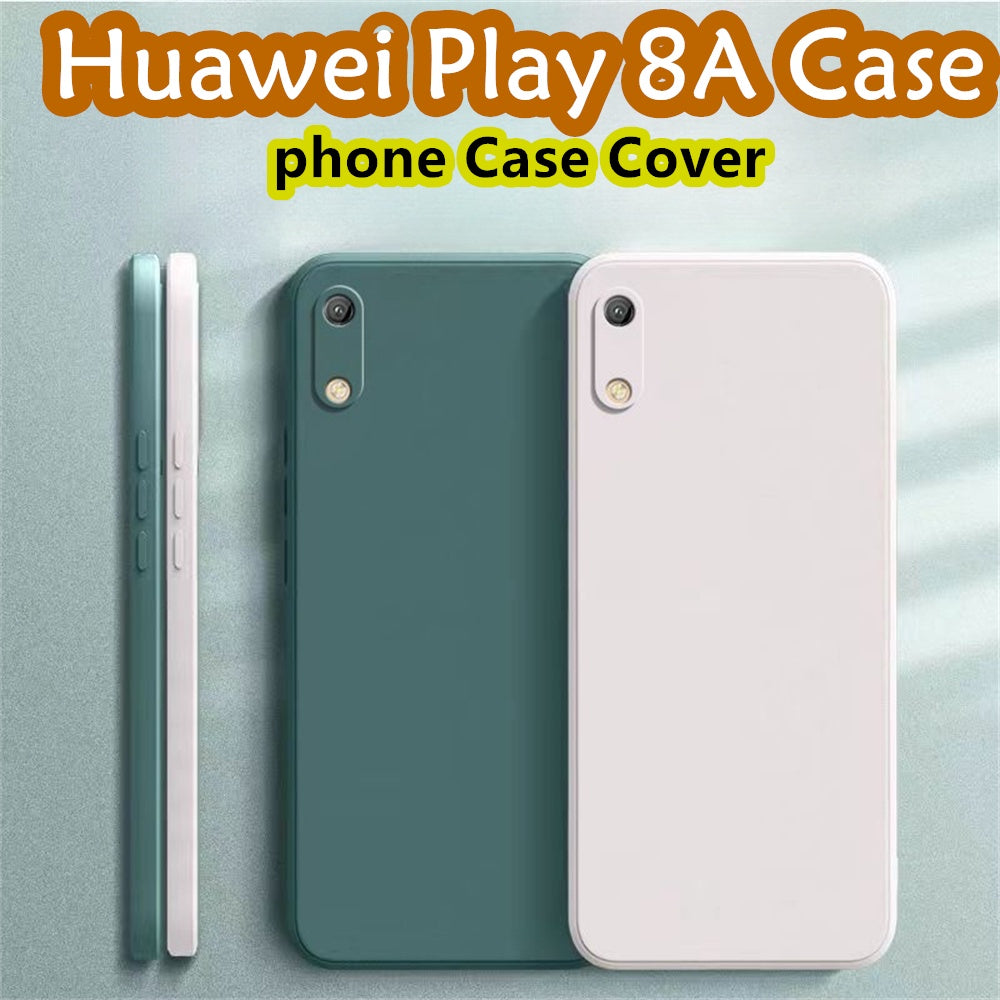 For Huawei Play 8A Cover Drop and wear resistant Silicone Full Case Classic Simple Solid Color Phone Case Cover