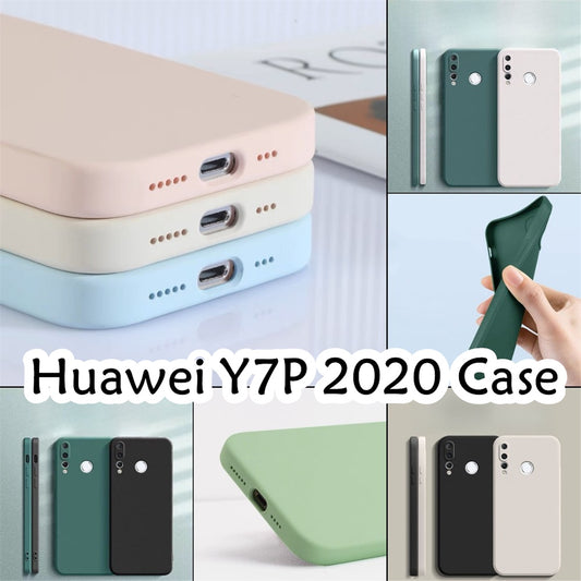 For Huawei Y7P 2020 Cover Drop and wear resistant Silicone Full Case Classic Simple Solid Color Phone Case Cover