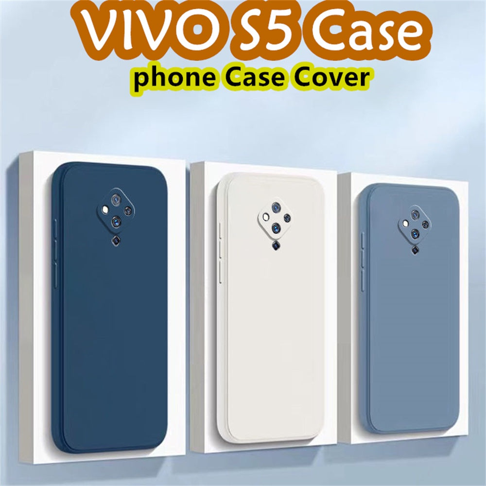For VIVO S5 Cover Drop and wear resistant Silicone Full Case Classic Simple Solid Color Phone Case Cover