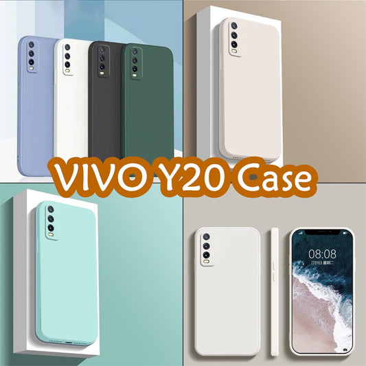 For VIVO Y20 Cover Drop and wear resistant Silicone Full Case Classic Simple Solid Color Phone Case Cover