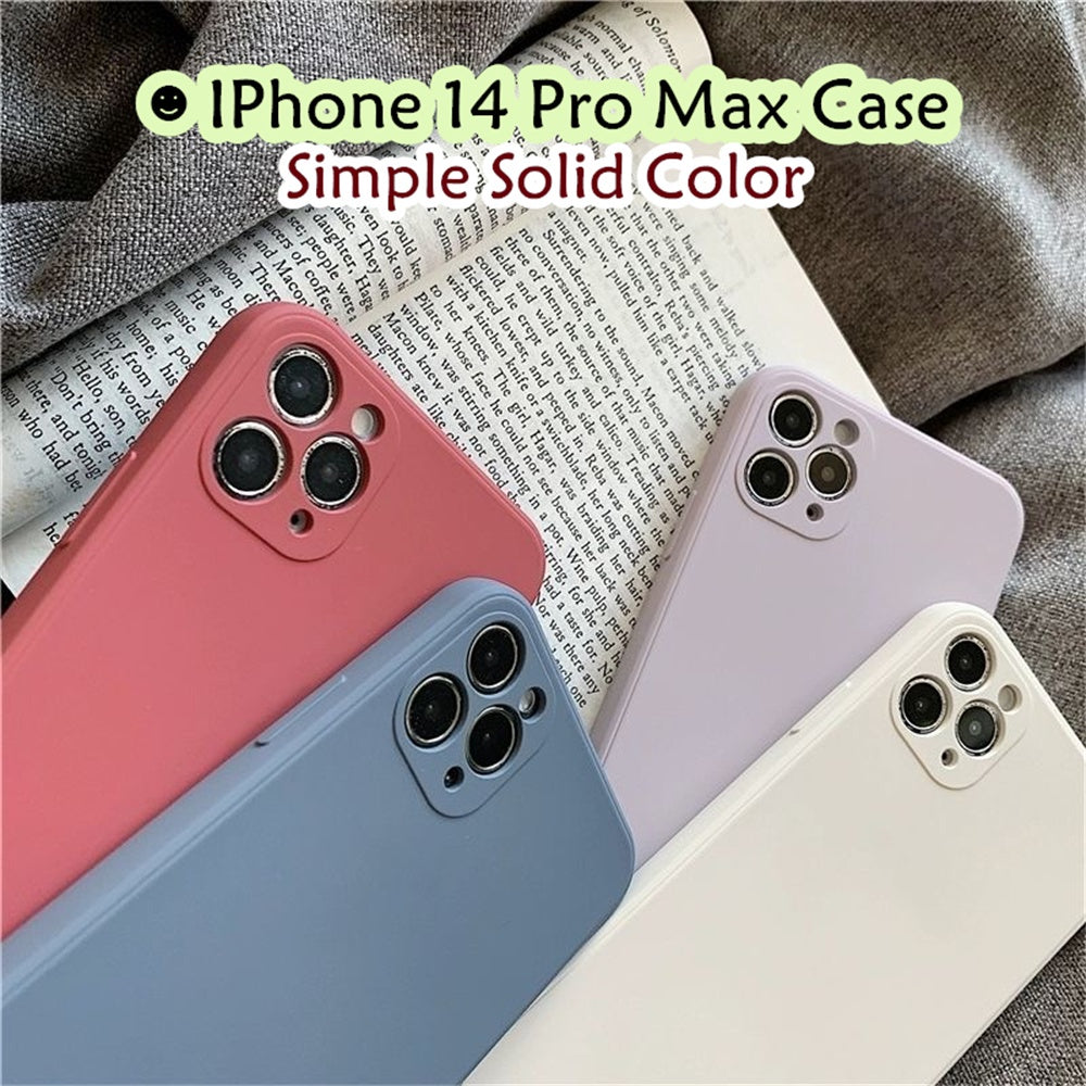 For IPhone 14 Pro Max Cover Drop and wear resistant Silicone Full Case Classic Simple Solid Color Phone Case Cover