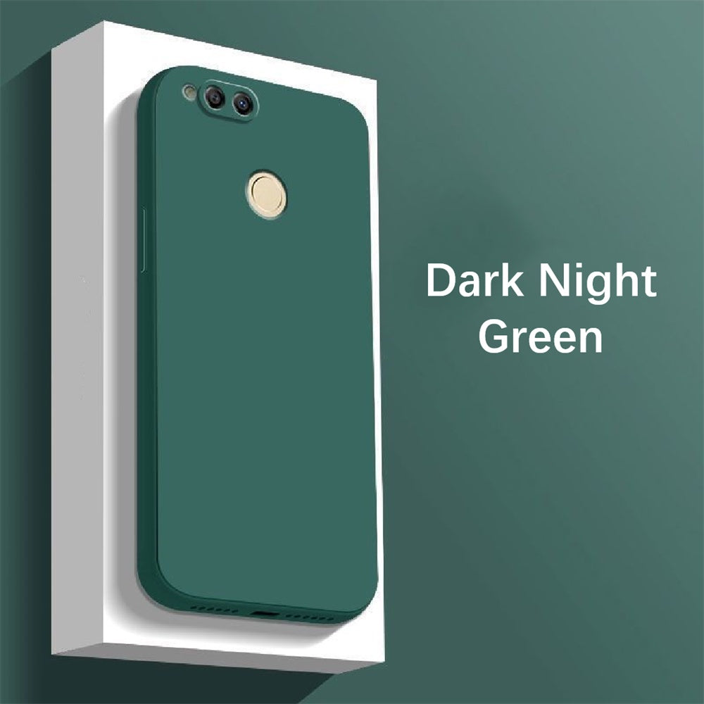 For Honor 7X Cover Drop and wear resistant Silicone Full Case Classic Simple Solid Color Phone Case Cover