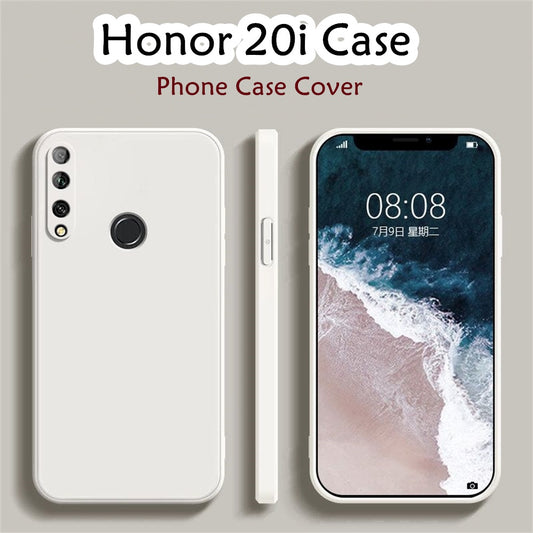 For Honor 20i Cover Drop and wear resistant Silicone Full Case Classic Simple Solid Color Phone Case Cover