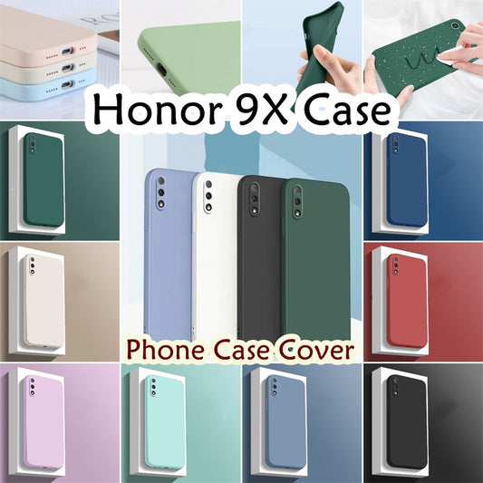 For Honor 9X Cover Drop and wear resistant Silicone Full Case Classic Simple Solid Color Phone Case Cover