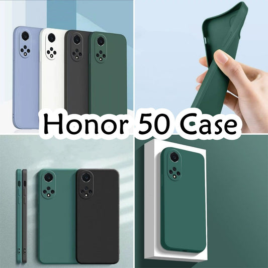 For Honor 50 Cover Drop and wear resistant Silicone Full Case Classic Simple Solid Color Phone Case Cover
