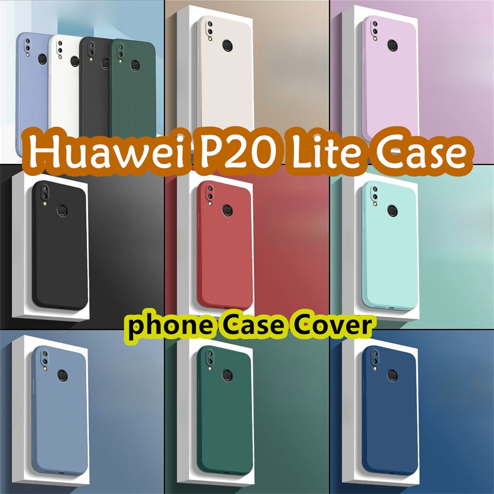 For Huawei P20 Lite Cover Drop and wear resistant Silicone Full Case Classic Simple Solid Color Phone Case Cover