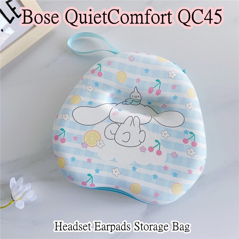 For Bose QuietComfort QC45 Headphone Case Cartoon Creative Patterns Headset Earpads Storage Bag Casing Box