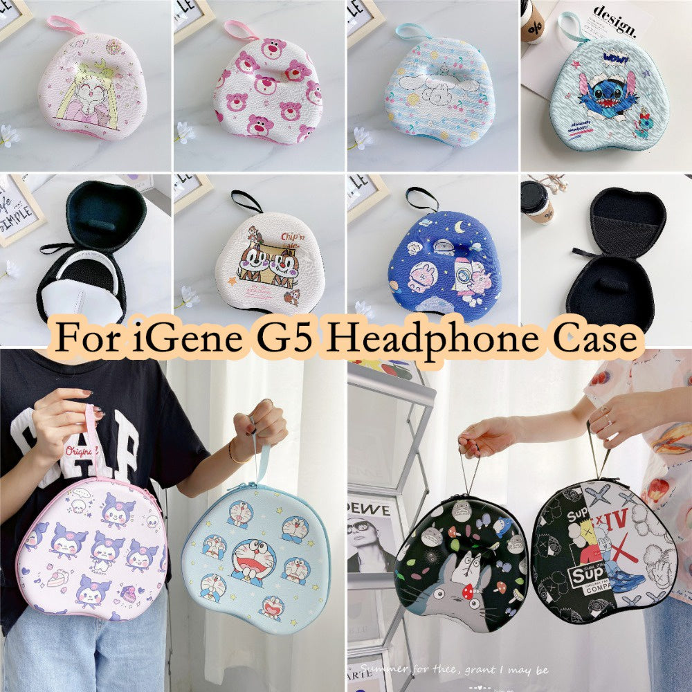For iGene G5 Headphone Case Cartoon Creative Patterns Headset Earpads Storage Bag Casing Box