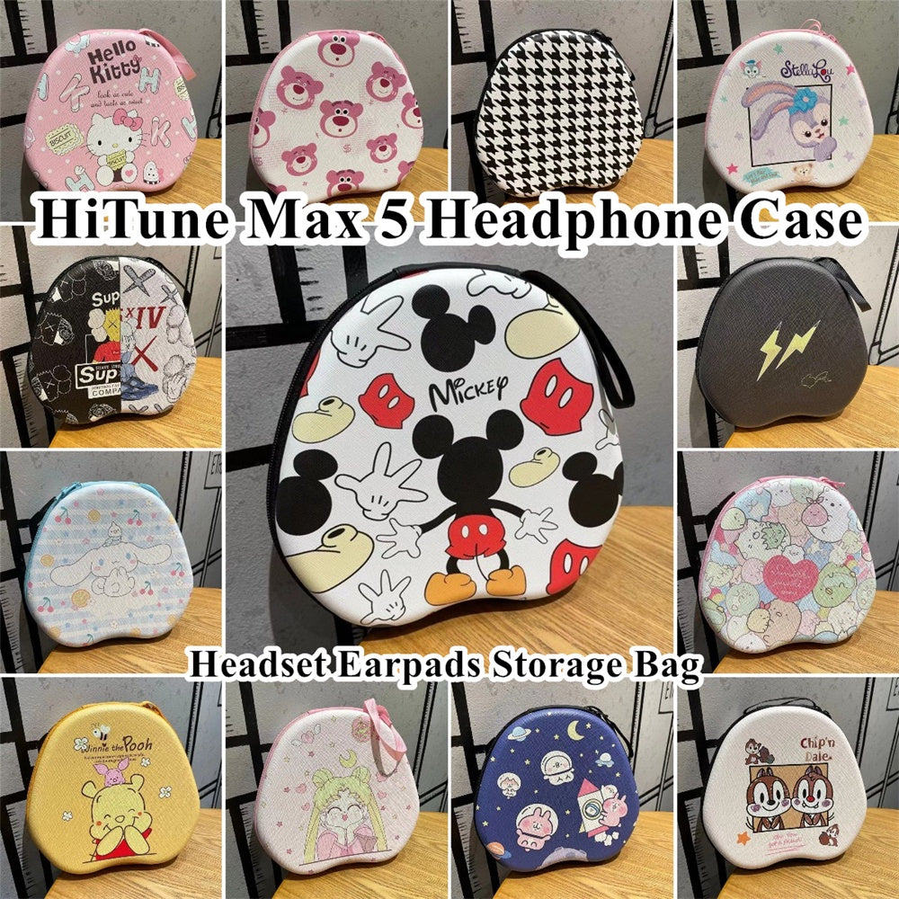 For HiTune Max 5 Headphone Case Cartoon Creative Patterns Headset Earpads Storage Bag Casing Box