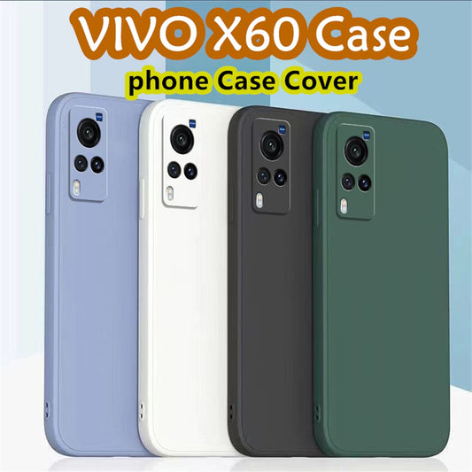 For VIVO X60 Cover Drop and wear resistant Silicone Full Case Classic Simple Solid Color Phone Case Cover