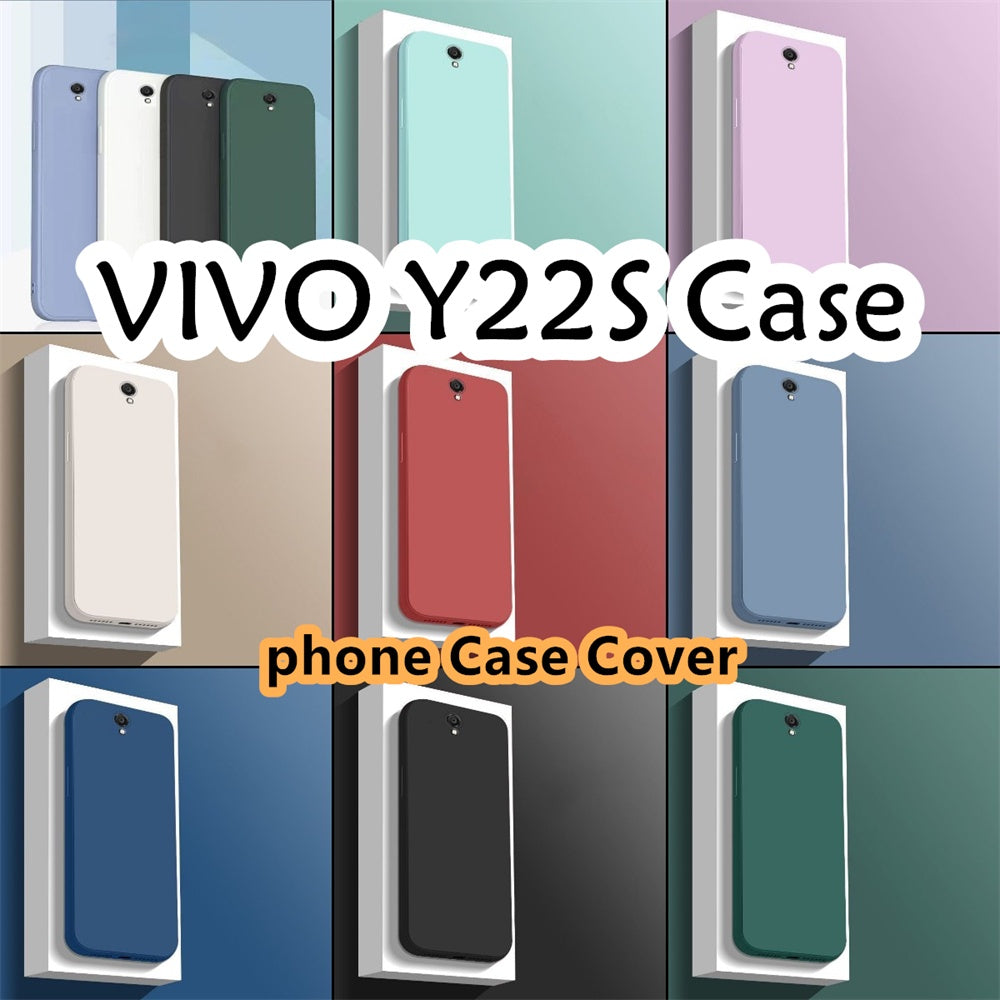For VIVO Y22S Cover Drop and wear resistant Silicone Full Case Classic Simple Solid Color Phone Case Cover