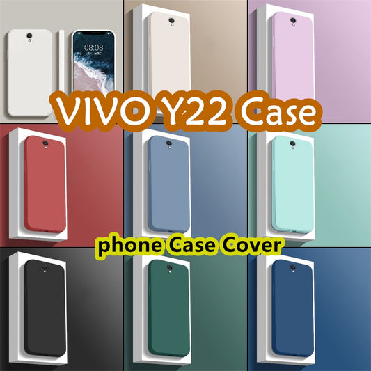 For VIVO Y22 Cover Drop and wear resistant Silicone Full Case Classic Simple Solid Color Phone Case Cover