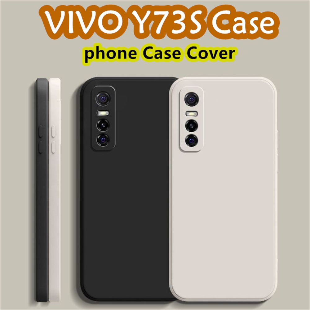 For VIVO Y73S Cover Drop and wear resistant Silicone Full Case Classic Simple Solid Color Phone Case Cover