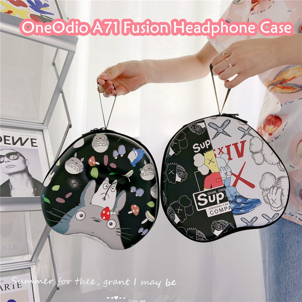 For OneOdio A71 Fusion Headphone Case Cartoon Creative Patterns Headset Earpads Storage Bag Casing Box
