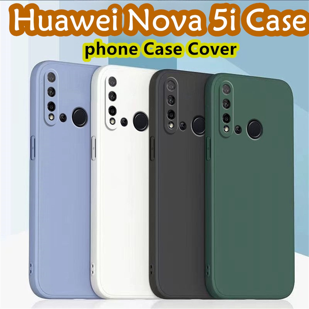 For Huawei Nova 5i Cover Drop and wear resistant Silicone Full Case Classic Simple Solid Color Phone Case Cover