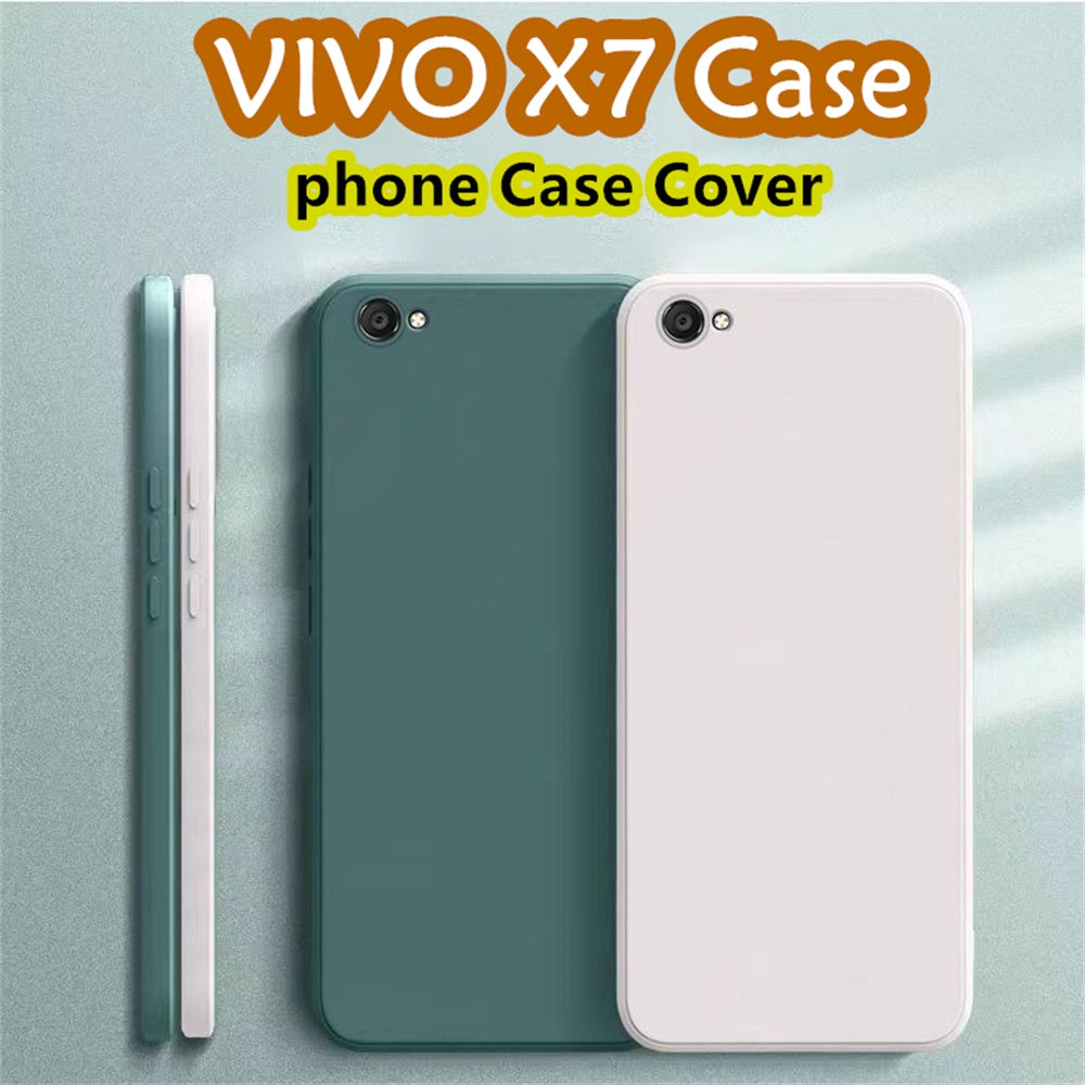 For VIVO X7 Cover Drop and wear resistant Silicone Full Case Classic Simple Solid Color Phone Case Cover