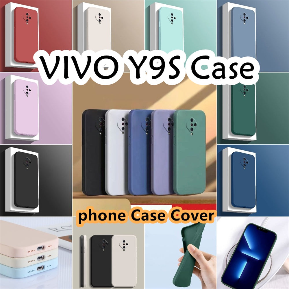 For VIVO Y9S Cover Drop and wear resistant Silicone Full Case Classic Simple Solid Color Phone Case Cover