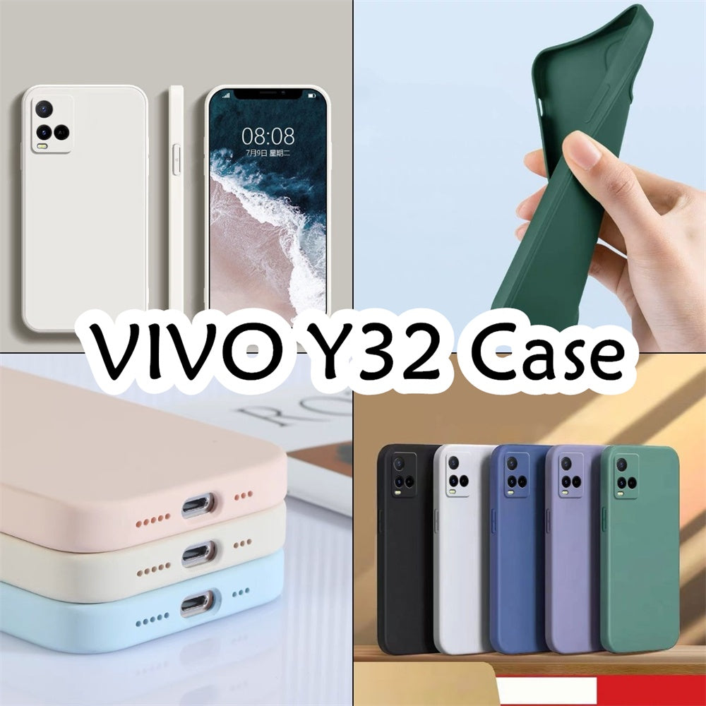 For VIVO Y32 Cover Drop and wear resistant Silicone Full Case Classic Simple Solid Color Phone Case Cover