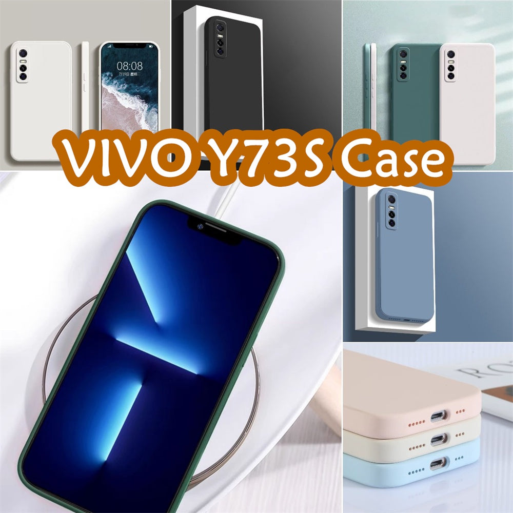For VIVO Y73S Cover Drop and wear resistant Silicone Full Case Classic Simple Solid Color Phone Case Cover