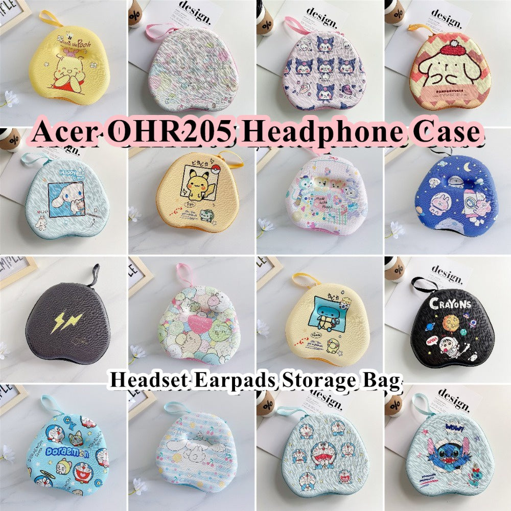 For Acer OHR205 Headphone Case Cartoon Creative Patterns Headset Earpads Storage Bag Casing Box