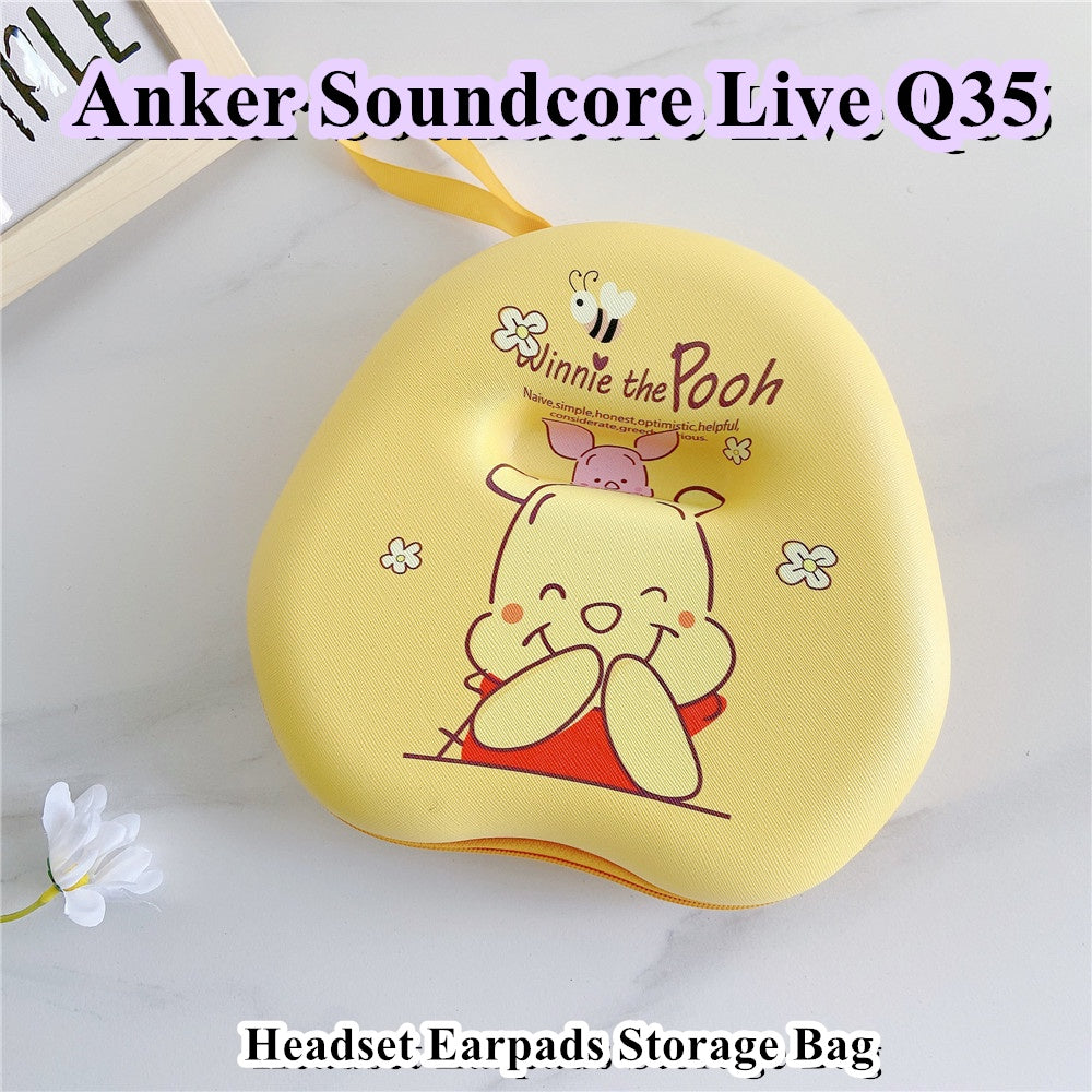 For Anker Soundcore Live Q35 Headphone Case Cartoon Creative Patterns Headset Earpads Storage Bag Casing Box