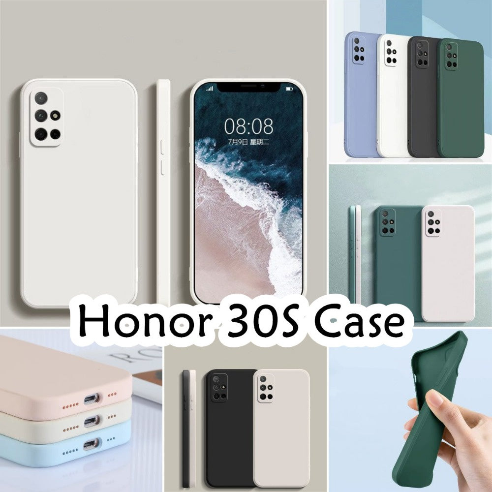 For Honor 30S Cover Drop and wear resistant Silicone Full Case Classic Simple Solid Color Phone Case Cover