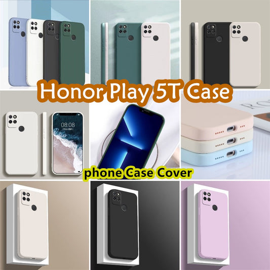 For Honor Play 5T Cover Drop and wear resistant Silicone Full Case Classic Simple Solid Color Phone Case Cover