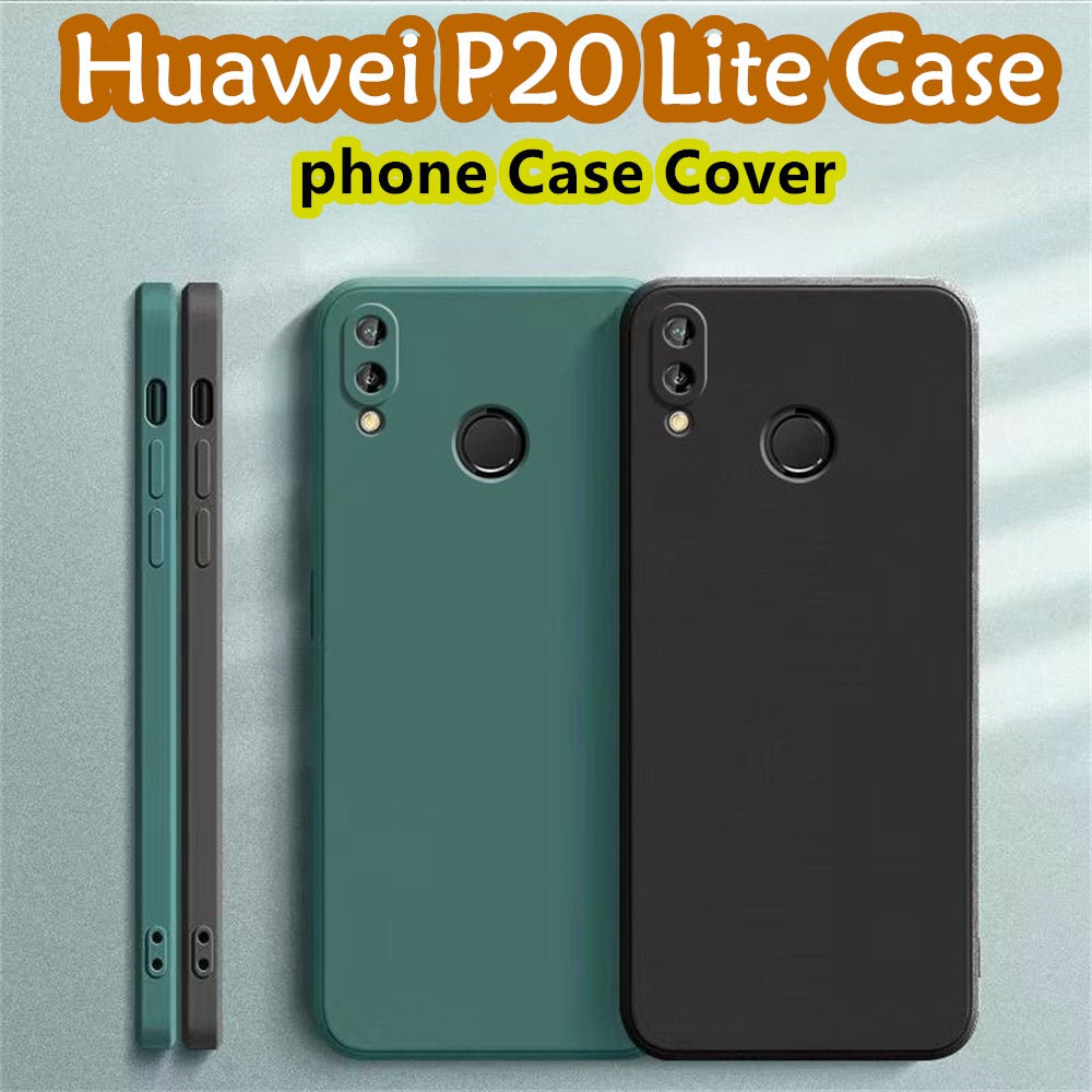 For Huawei P20 Lite Cover Drop and wear resistant Silicone Full Case Classic Simple Solid Color Phone Case Cover