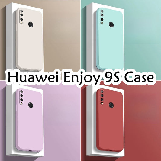 For Huawei Enjoy 9S Cover Drop and wear resistant Silicone Full Case Classic Simple Solid Color Phone Case Cover