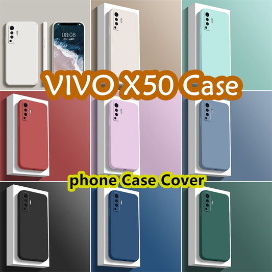 For VIVO X50 Cover Drop and wear resistant Silicone Full Case Classic Simple Solid Color Phone Case Cover