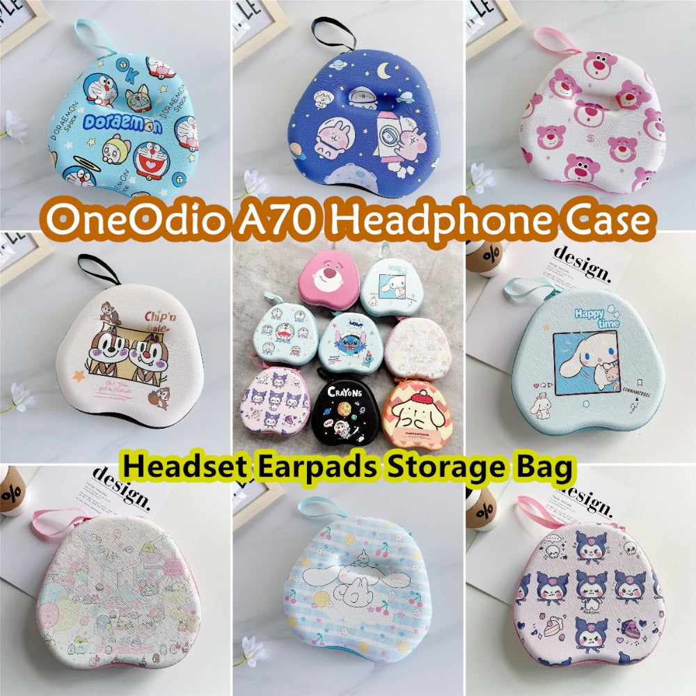 For OneOdio A70 Headphone Case Cartoon Creative Patterns Headset Earpads Storage Bag Casing Box