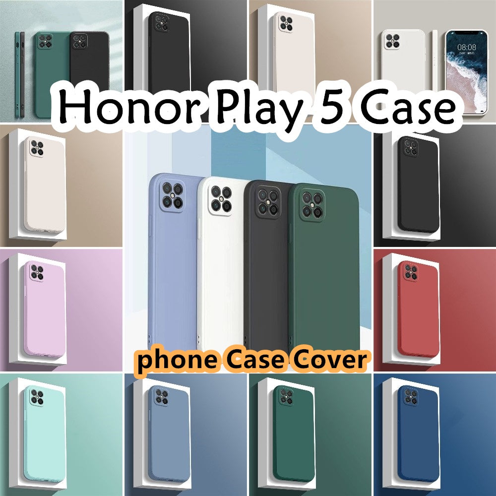 For Honor Play 5 Cover Drop and wear resistant Silicone Full Case Classic Simple Solid Color Phone Case Cover