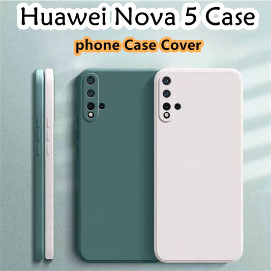 For Huawei Nova 5 Cover Drop and wear resistant Silicone Full Case Classic Simple Solid Color Phone Case Cover