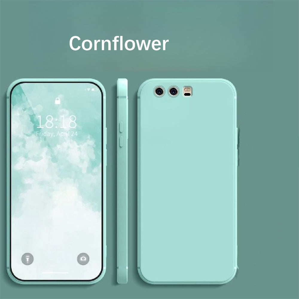 For Huawei P10 Plus Cover Drop and wear resistant Silicone Full Case Classic Simple Solid Color Phone Case Cover