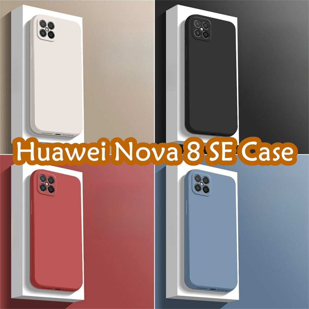 For Huawei Nova 8 SE Cover Drop and wear resistant Silicone Full Case Classic Simple Solid Color Phone Case Cover