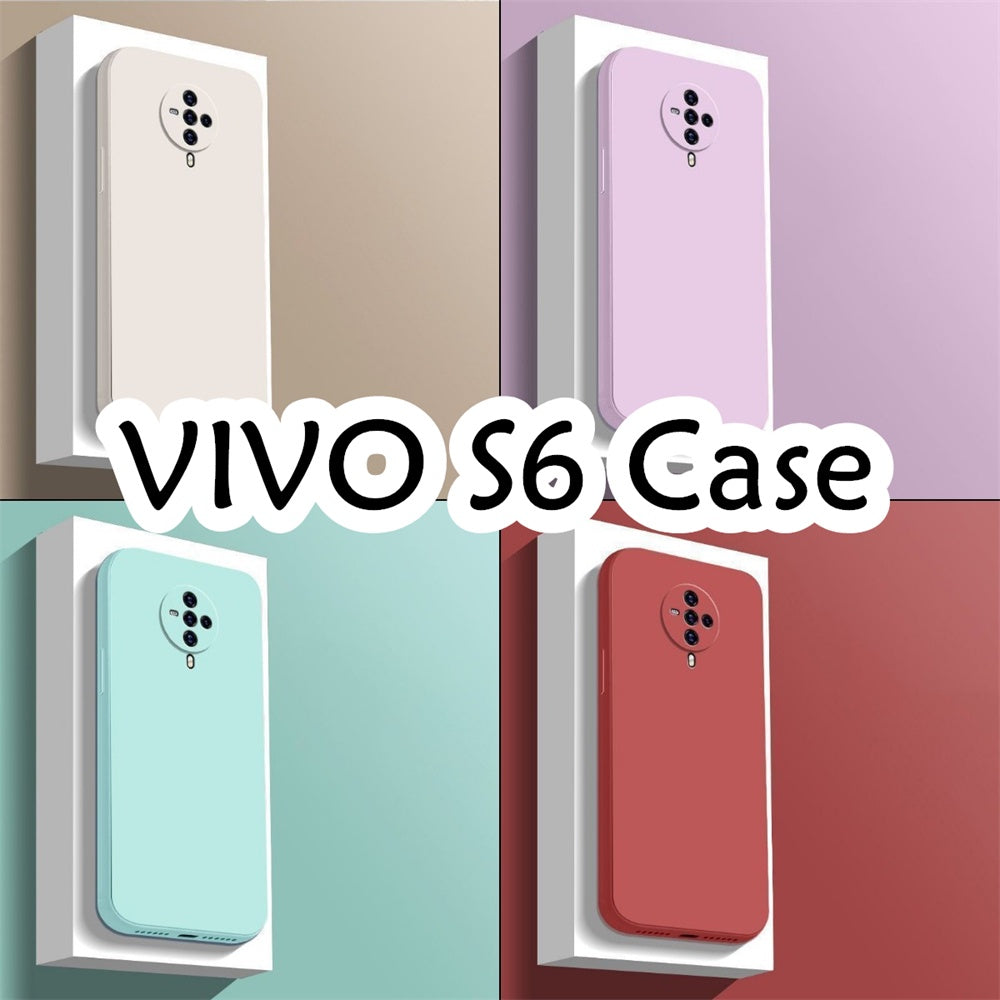For VIVO S6 Cover Drop and wear resistant Silicone Full Case Classic Simple Solid Color Phone Case Cover