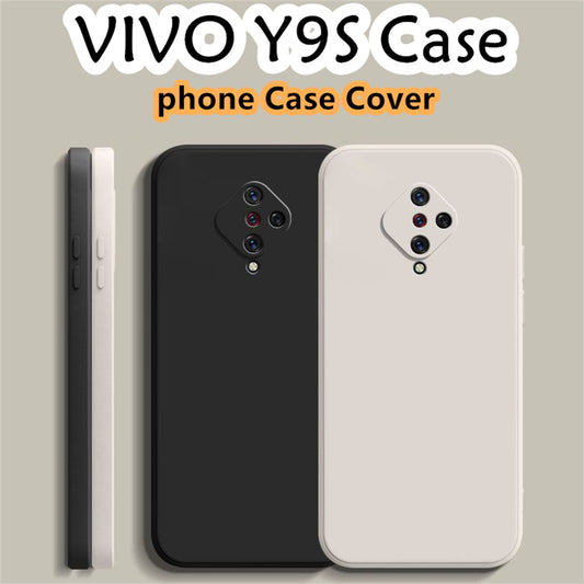 For VIVO Y9S Cover Drop and wear resistant Silicone Full Case Classic Simple Solid Color Phone Case Cover