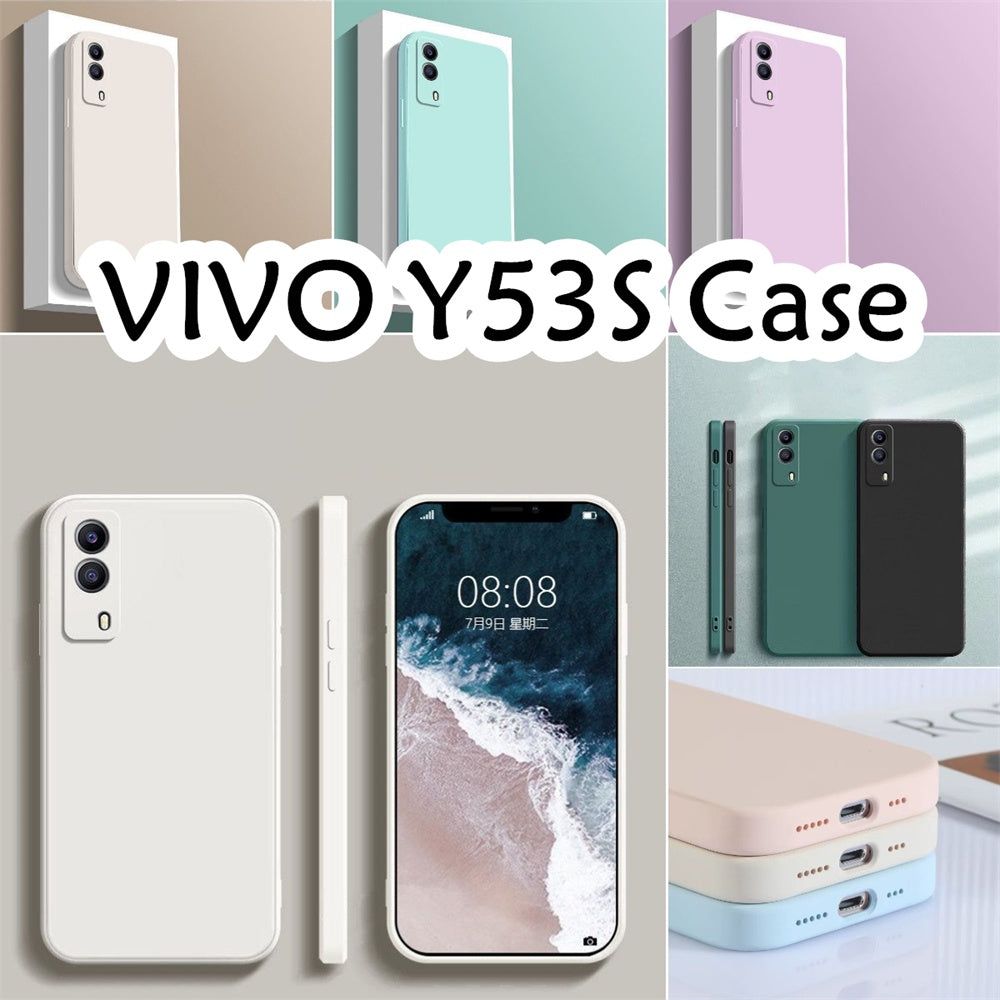 For VIVO Y53S Cover Drop and wear resistant Silicone Full Case Classic Simple Solid Color Phone Case Cover