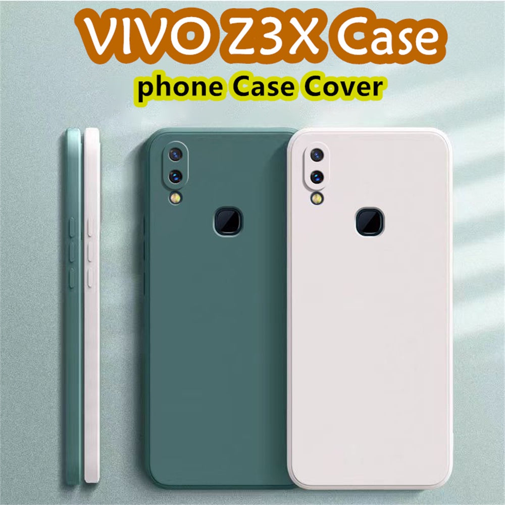 For VIVO Z3X Cover Drop and wear resistant Silicone Full Case Classic Simple Solid Color Phone Case Cover