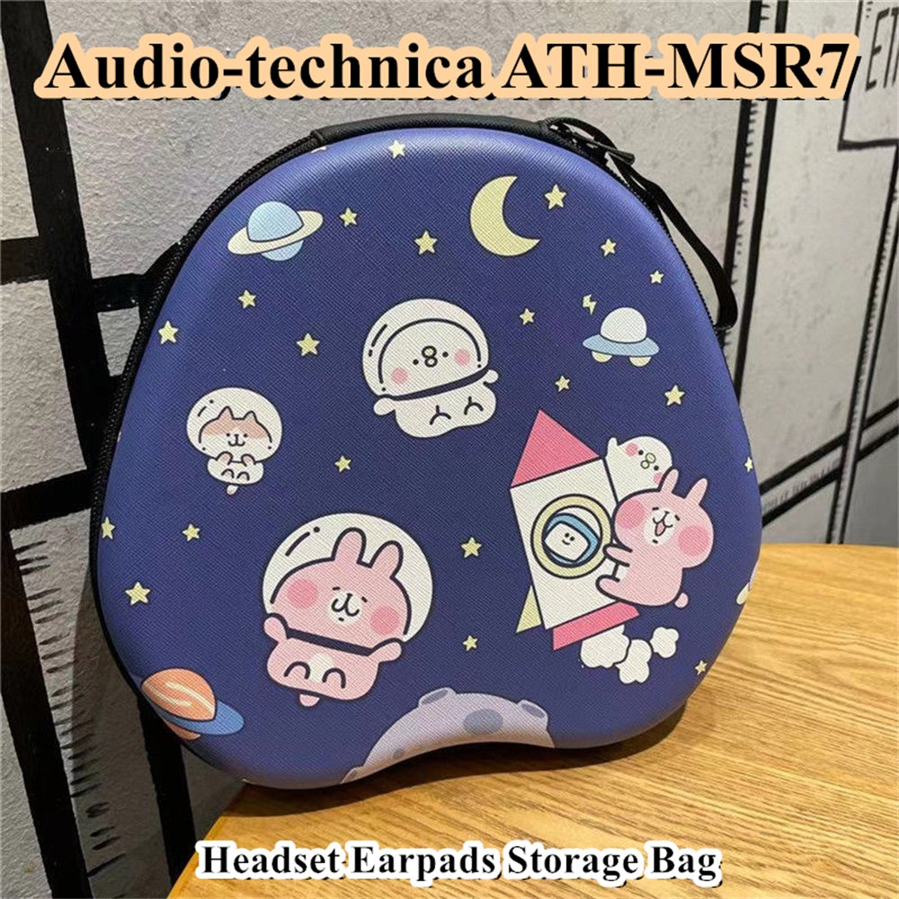 For Audio-technica ATH-MSR7 Headphone Case Cartoon Creative Patterns Headset Earpads Storage Bag Casing Box