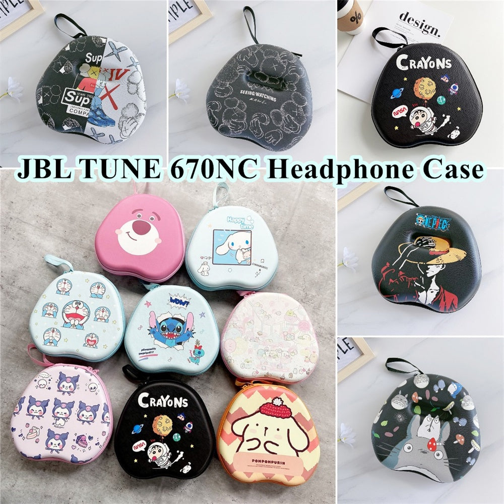For JBL TUNE 670NC Headphone Case Cartoon Creative Patterns Headset Earpads Storage Bag Casing Box