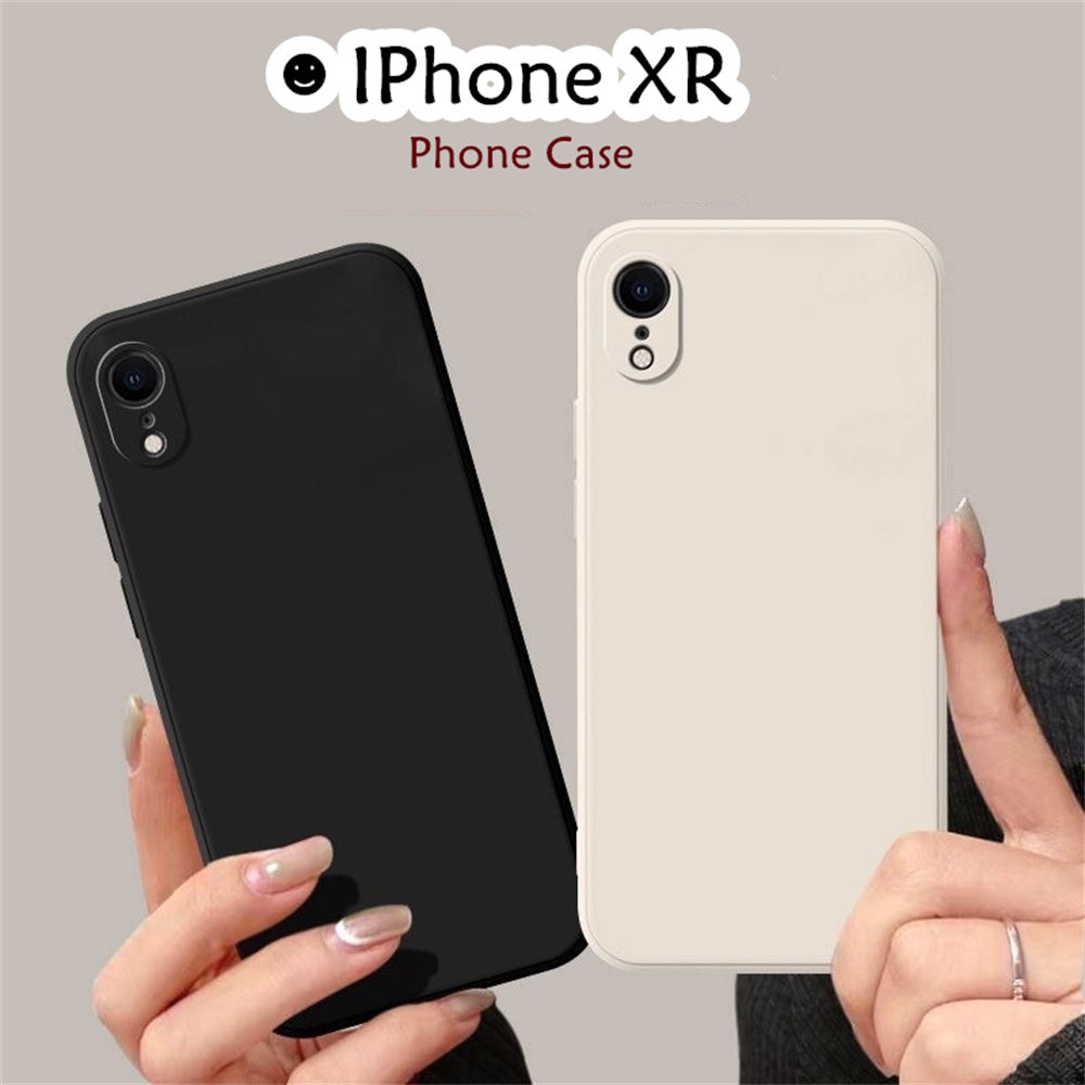 For IPhone XR Cover Drop and wear resistant Silicone Full Case Classic Simple Solid Color Phone Case Cover