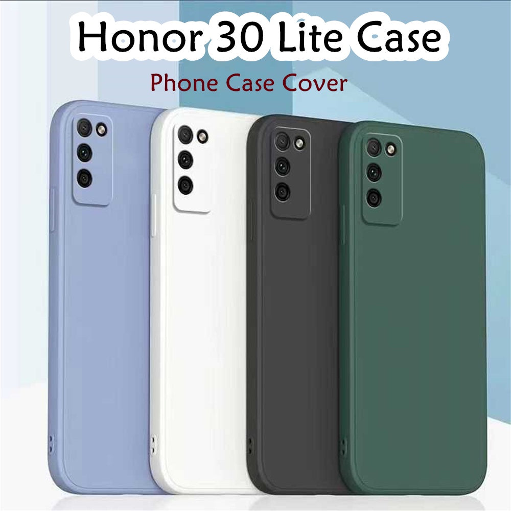 For Honor 30 Lite Cover Drop and wear resistant Silicone Full Case Classic Simple Solid Color Phone Case Cover