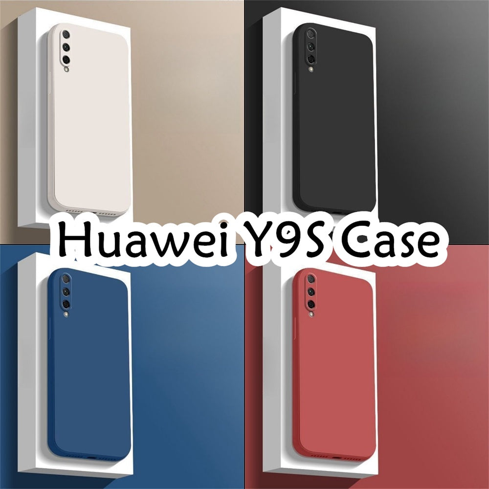 For Huawei Y9S Cover Drop and wear resistant Silicone Full Case Classic Simple Solid Color Phone Case Cover