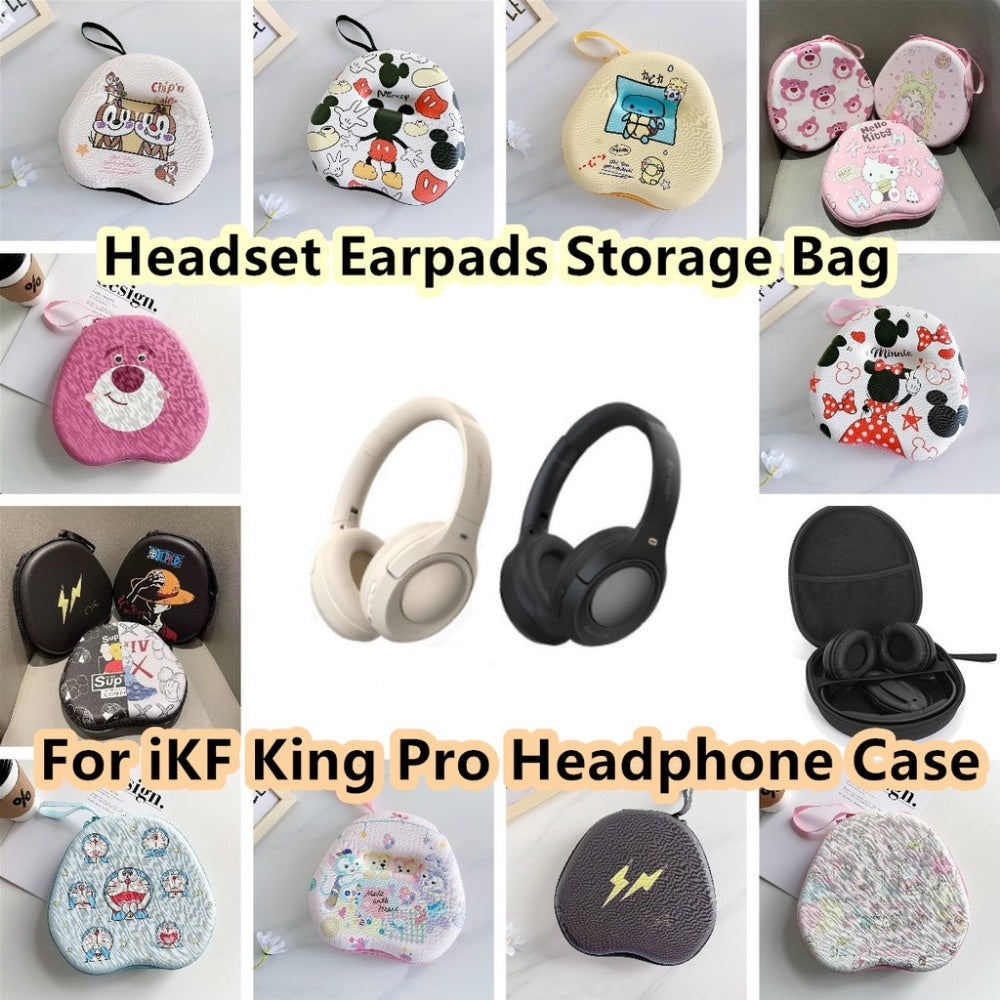 For IKF King Pro Headphone Case Cartoon Creative Patterns Headset Earpads Storage Bag Casing Box